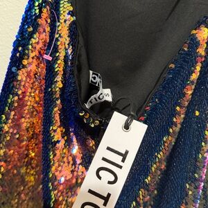Dazzling Sequin Mini Dress - Multicolor